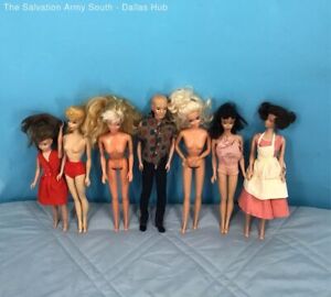 Lot of 5 Vintage Barbie dolls 1 Ken 1 Skipper 1950's - 60's Condition Varies