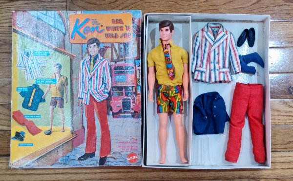 VTG 1971 Ken #1589 Rare COMPLETE Sears Exclusive Red White N Wild Doll With Box
