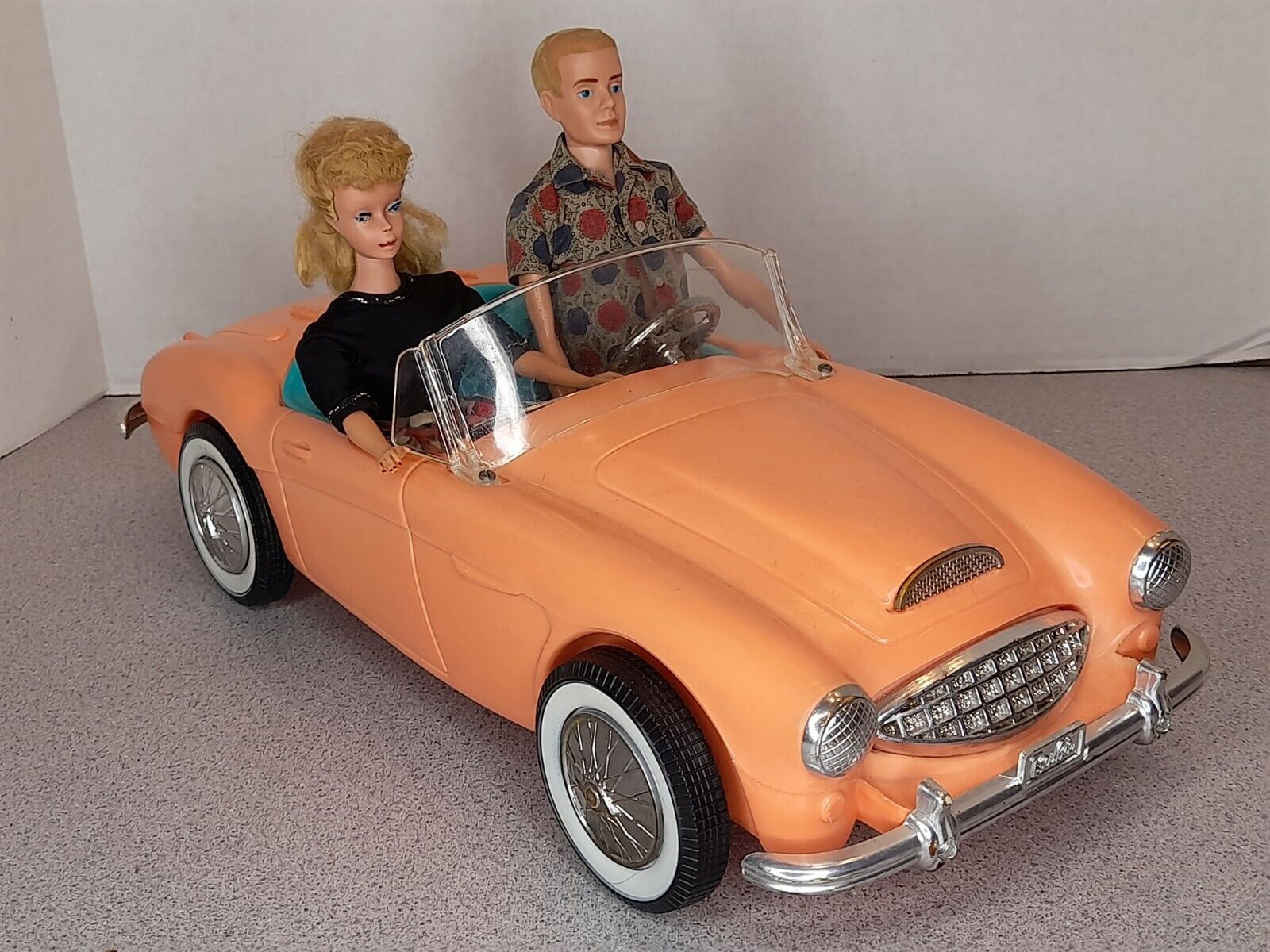 Vintage Barbie Austin Healey 1960's Mattel W/ Barbie & Ken Dolls Included