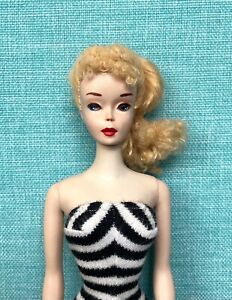Vintage #3 Blonde Ponytail Barbie Doll w Original Zebra Suit 1960