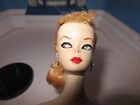 Original #1 Hand Painted Ponytail Blond Barbie TM Box Gold Hoops Black OT Glass