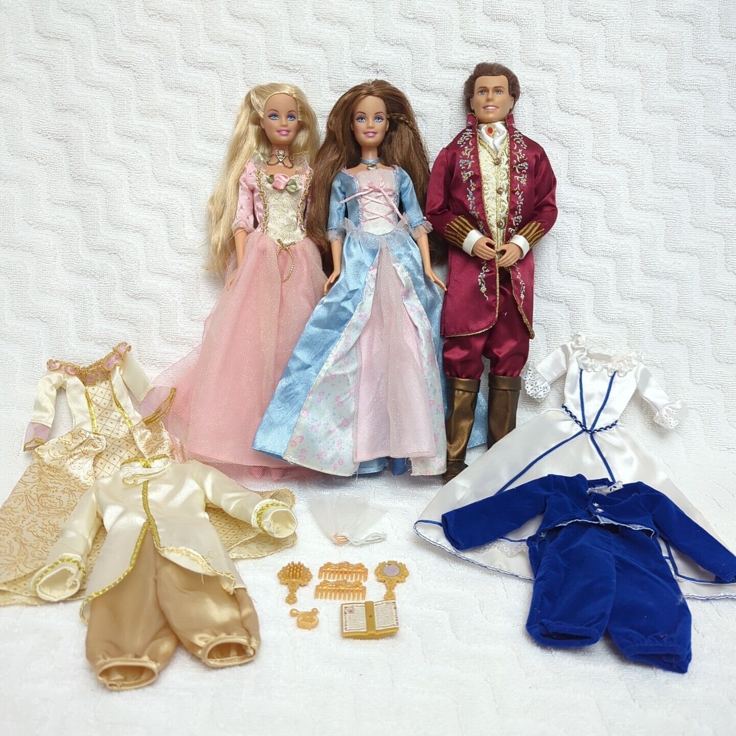 Barbie Princess & Pauper Anneliese Erika & Dominick Dolls & Wedding Clothes Lot