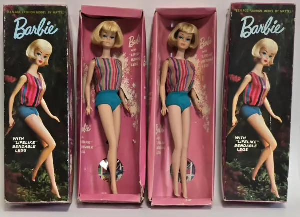 Vintage Pale Blonde & Ash Blonde American Girl Barbie LOT IOB w/Accessories
