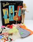 Vintage 1961 Ponytail Barbie Doll & Box W/ Clothes & Accessories Lot #897