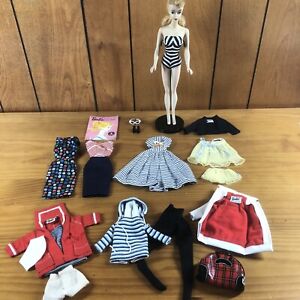 Vintage Barbie Ponytail #3 with TM stand and TM outfits! collector set 1959 1960