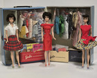 Vtg 60s Barbie LOT American Girl Ponytail Bubblecut Clothes Accessories & Case