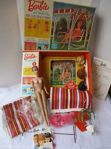 VINTAGE 1960'S's BARBIE ~ MISS BARBIE WITH LAWN SWING & PLANTER #1060 ~ 1963