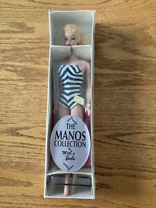 1961 Mattel Barbie Stock Number 850 Pony Tail Manos Collection Swimsuit Barbie