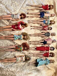 Mixed Lot of 14 Original Mattel Barbie And Family Dolls 1960's - 1970s