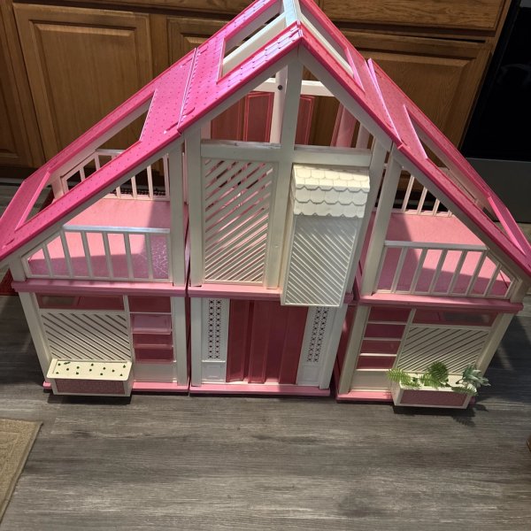 VTG 1978 Barbie Doll A-Frame Dream House With Accessories Shown