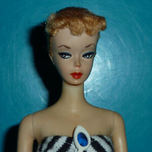 RARE VINTAGE 1959 ORIGINAL #2 PONYTAIL BARBIE DOLL AND TM BOX - ALL ORIG PAINT!