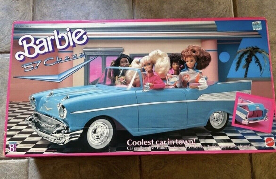 NEW SEALED Vintage Mattel Blue Barbie Bel Air ‘57 Chevy Car