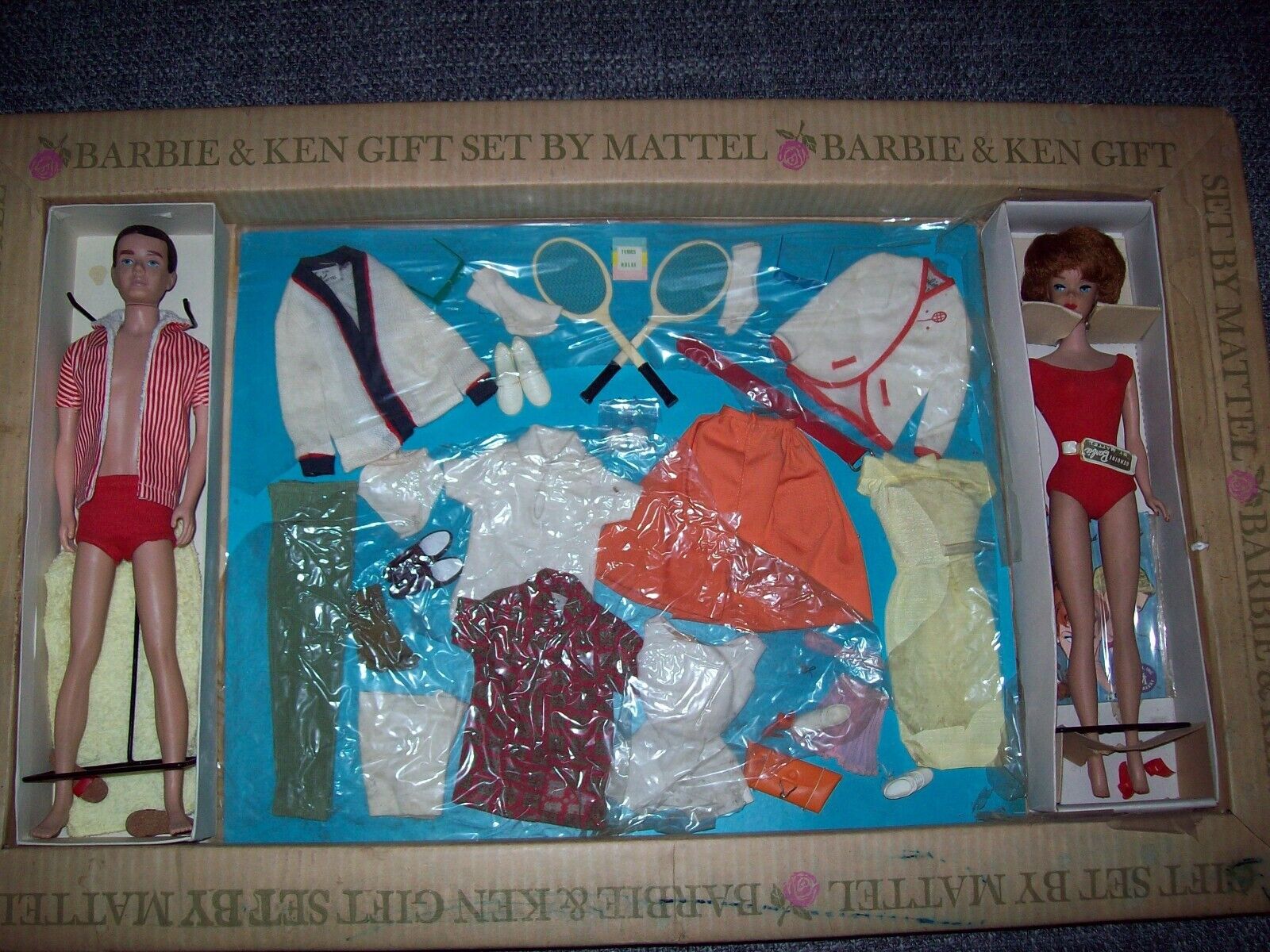 Mattel Vintage 1964 Tennis Time Barbie Ken Gift Set in box