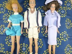 Vintage 1964 Barbie & Midge Dolls With Case; VIntage Ken Doll in Tennis Outfit