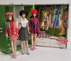 Vtg 60s Barbie LOT American Girl TNT & Francie w/Clothes Accessories & Case