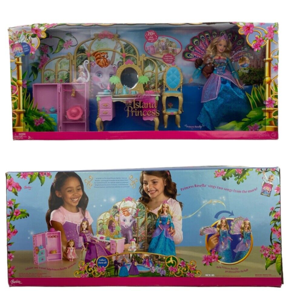 NEW 2007 Barbie as the Island Princess Princess Rosella Playset and Doll #L6854