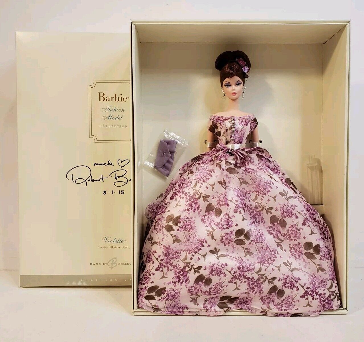 VIOLETTE SILKSTONE BARBIE DOLL 2005 PLATINUM LABEL MATTEL J4254 NRFB SIGNED