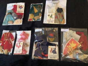 Vintage Barbie & Ken Little Theatre Outfits Original Mattel 1964, Set of All 7