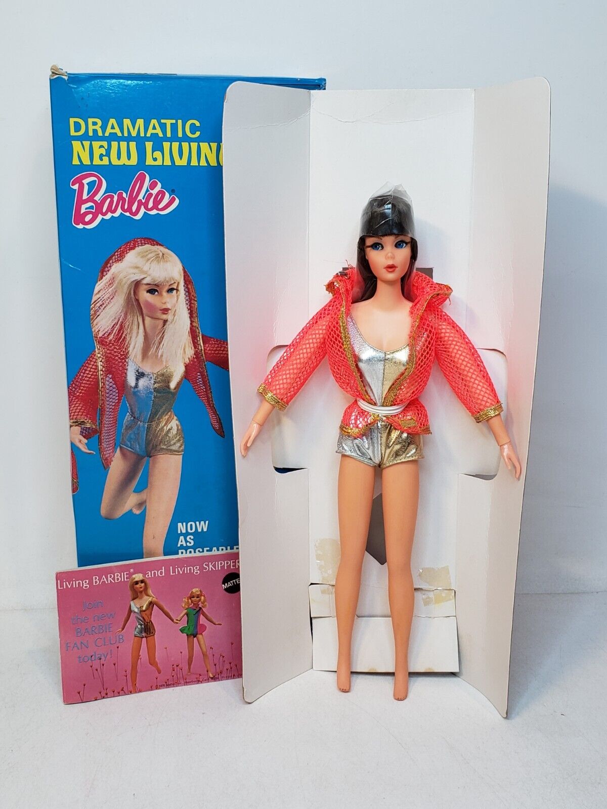 VINTAGE 1969 DRAMATIC NEW LIVING DARK BROWN BRUNETTE BARBIE DOLL MATTEL 1116 NIB