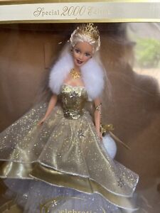 2000 Mattel Special Edition Celebration Barbie Gold Dress with Ornament OPENED