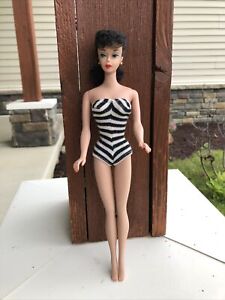 RARE  Original Vintage 1958? Brunette Ponytail Barbie with Swimsuit Japan