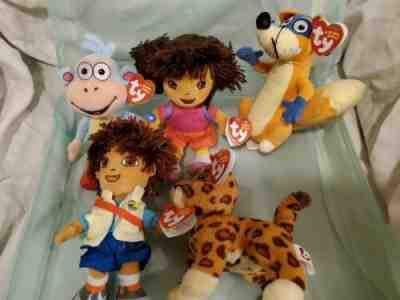 TY Beanie Babies (DORA/DIEGO) 13 + (SPONGEBOB) 16, Total 29!