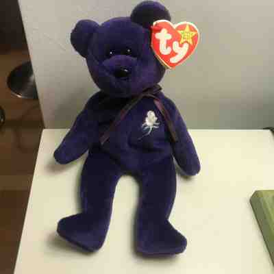 MINT RARE, RETIRED 1997 Princess Diana TY Beanie Baby with tags - 1st Edition