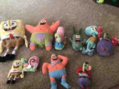 Ty Beanie Spongebob, Gary, Squidward, Patrick and Mr Krabs, Plankton other LOT