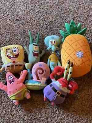 Ty Beanie Spongebob, Gary, Squidward, Patrick and Mr Krabs, Plankton And Others