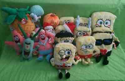 Ty Beanie Babies: SpongeBob SquarePants HUGE Lot of 18 Plush Toys | EUC w/Tags
