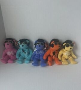 Elvis Presley Lot Of 7 Beanie Babies.