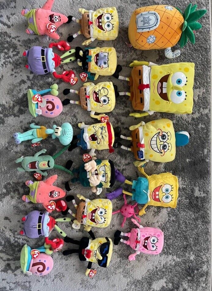 20 Mint SpongeBob TY Beanie Baby Plush