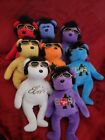 Ty Beanie Baby ELVIS PRESLEY Bear Lot New Red White Blue Purple Orange Yellow