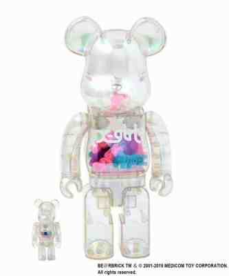 X-Girl x Bearbrick 400% and 100% Clear Figure Japan