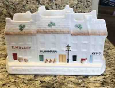 Popular RETIRED HARD TO FIND BELLEEK IRISH VILLAGE HANDPAINTED NAPKIN HOLDER KELLY