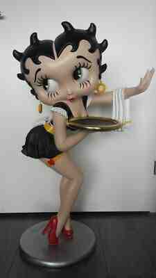 Extremely Rare! Betty Boop Lifesize Sexy Waitress in Black Dress Figurine Statue