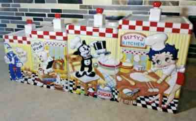 RETIRED 8PC BETTY BOOP KITCHEN CANISTER SET FREE SHIPPING HTF MINT