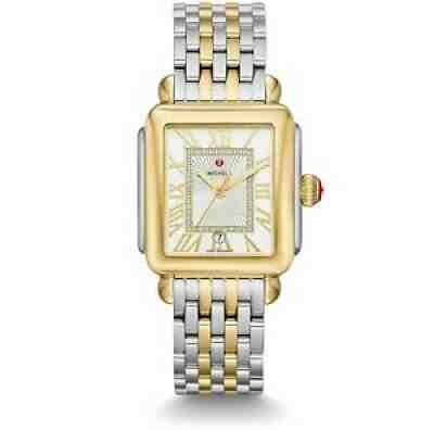 Michele Deco Madison 2tone Diamond Dial Roman Numerals Lady's Watch MWW06T000147