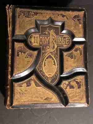 antique 1800's Explanatory Holy Bible Christian Denominations Philadelphia 