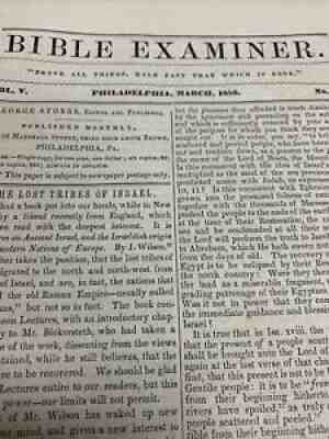 Watchtower 1850 George Storrs Bible Examiner. Original