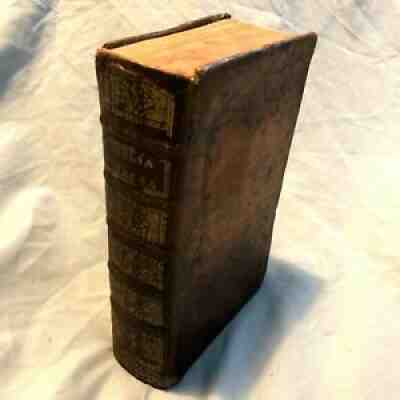 Biblia Sacra 1741. Intact, complete OT/NT Vulgate Bible. Original binding! Nice.