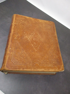 Large Antique Leather Bible 1798-1800 Stark NH Colonial Genealogy Record