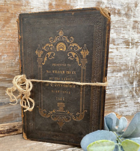 Vintage Leather Presentation Bible (1834), Presented in 1845 to Mrs. William Tru