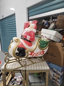 New Listingvintage blow mold christmas santa and deer