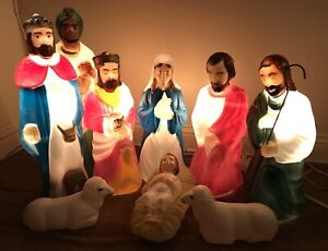 New ListingVintage Empire Blow Mold - 10 Piece Christmas Nativity Set
