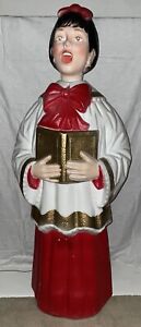 New ListingVintage Empire Blow Mold Choir Boy&Girl Singing Caroler Christmas Decor 30" Rare