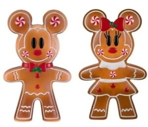 24"Gingerbread Mickey&Minnie Mouse Christmas Blow Mold LED Lighted Ships Quick!