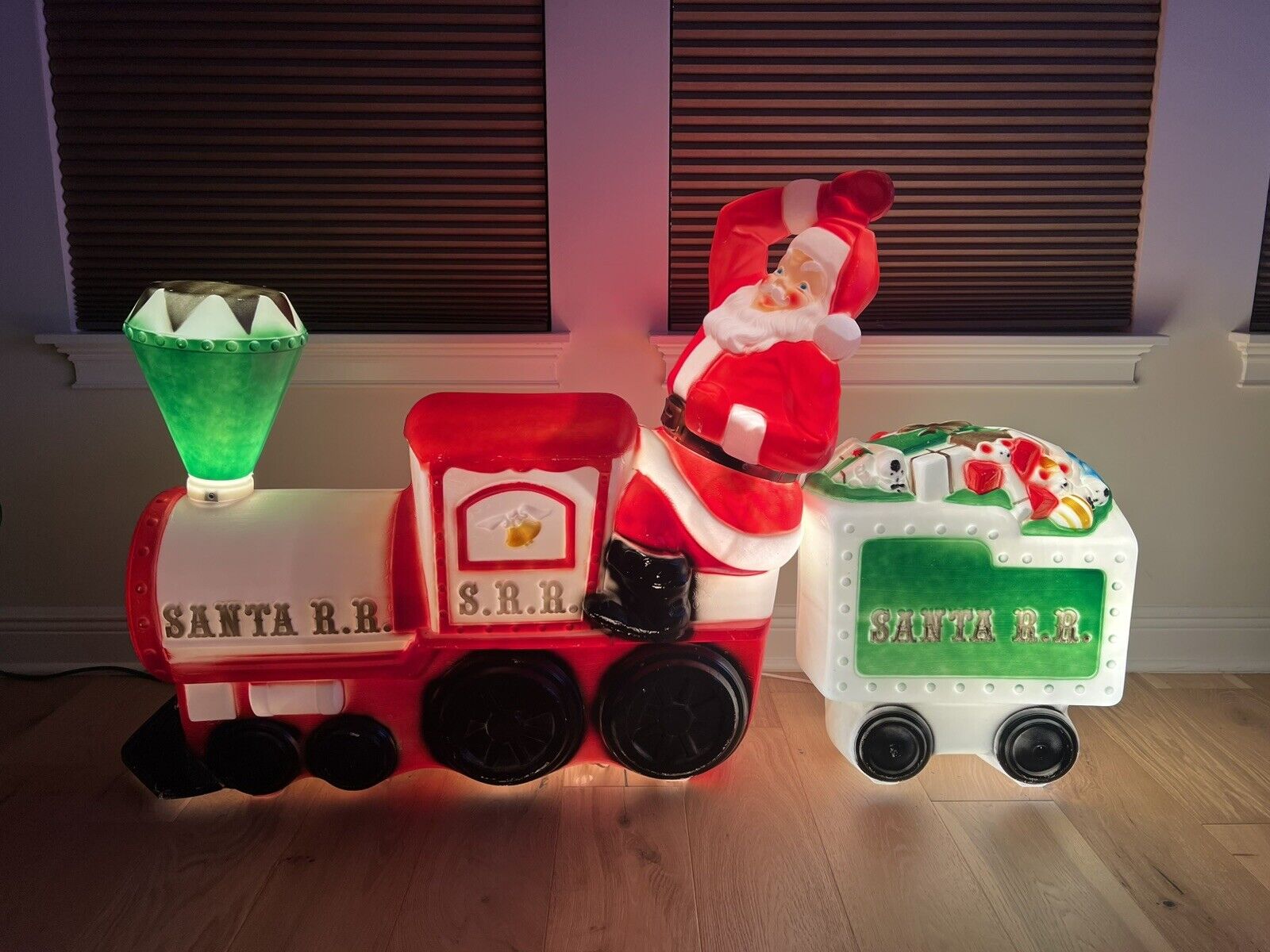 New ListingVintage Empire Santa Choo Choo Train RR and Tender Blow Mold 1972