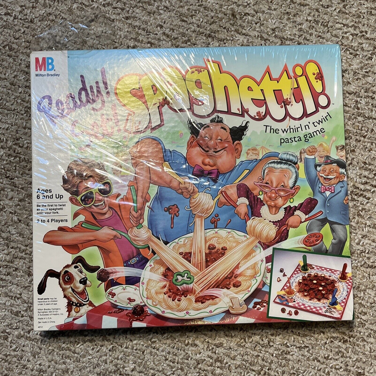 Ready Set Spaghetti 1989 Milton Bradley Board Game Sealed Ripped Shrink Dent
