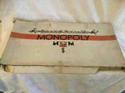 Vintage Original Monopoly Game Board...missing some items